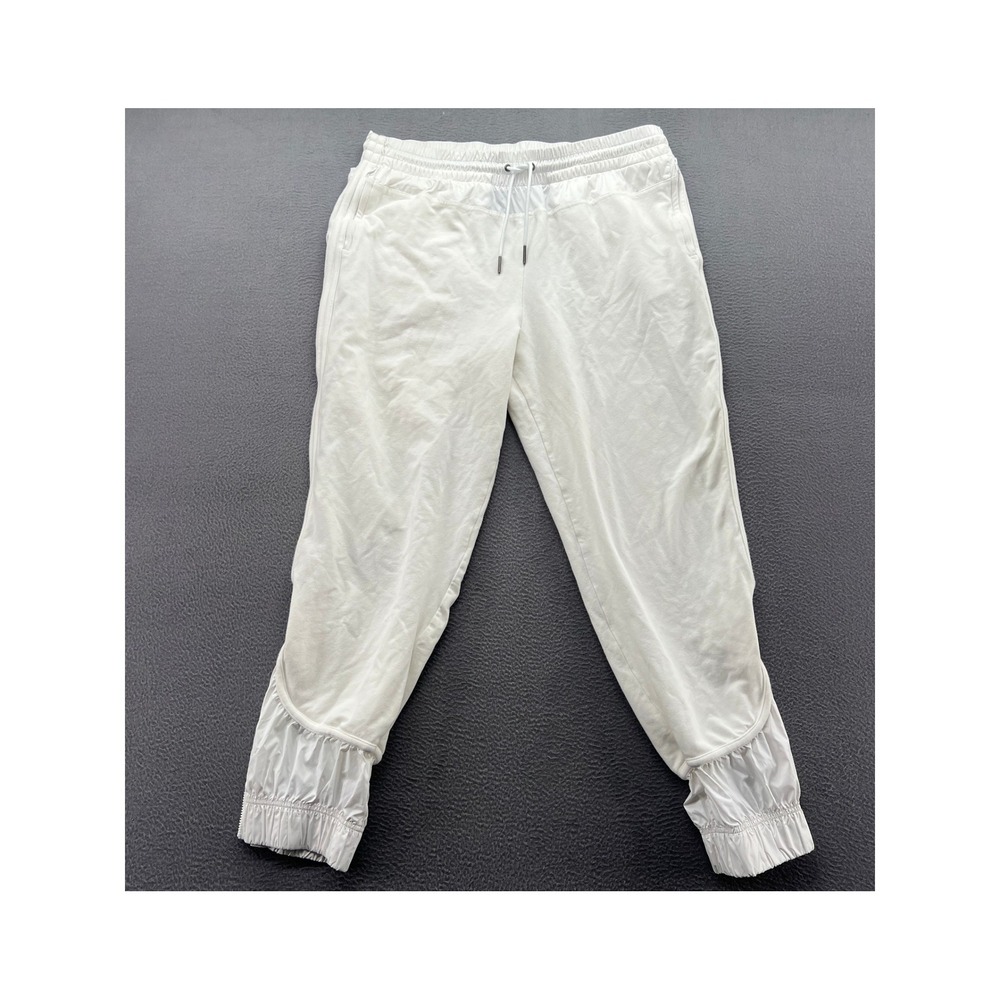 Adidas Joggers Womens L Stella McCartney Barricade White Pants Zipper Cuffs
